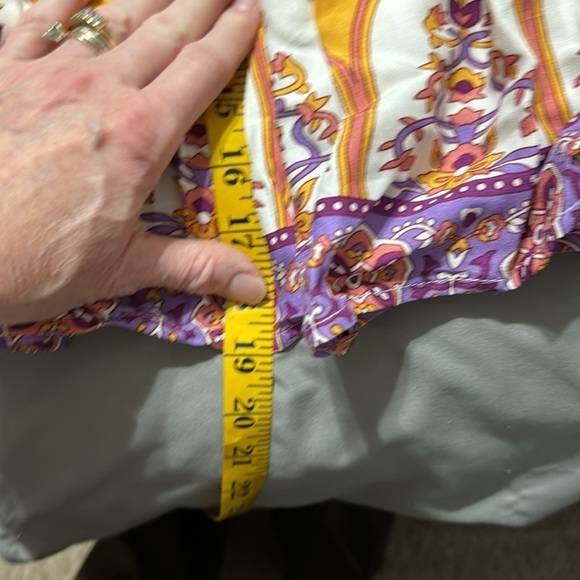 Boho coordinated printed mini skirt ser sz Lg floral pattern - Picture 8 of 11